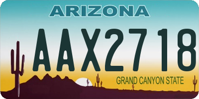 AZ license plate AAX2718