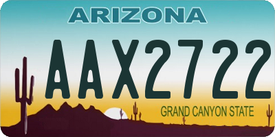 AZ license plate AAX2722