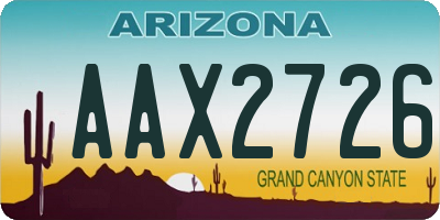 AZ license plate AAX2726