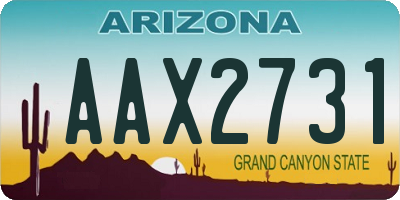 AZ license plate AAX2731