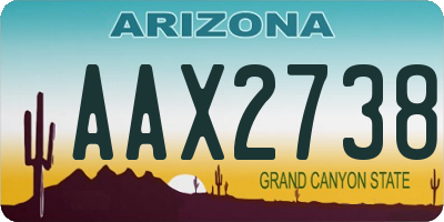AZ license plate AAX2738
