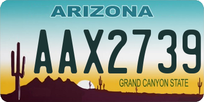 AZ license plate AAX2739