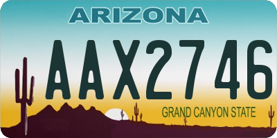 AZ license plate AAX2746