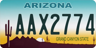 AZ license plate AAX2774