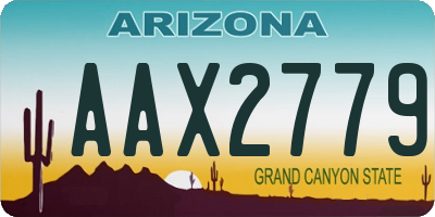 AZ license plate AAX2779