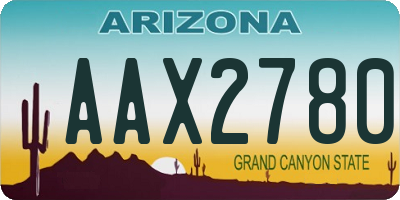 AZ license plate AAX2780