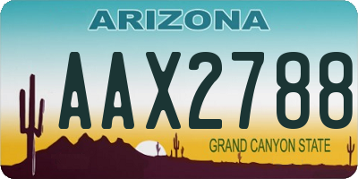 AZ license plate AAX2788