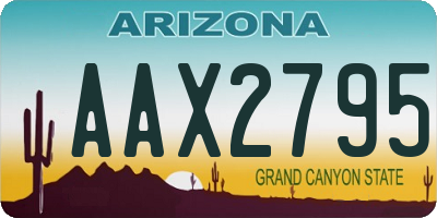 AZ license plate AAX2795