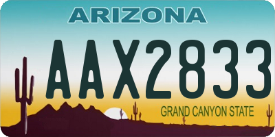 AZ license plate AAX2833