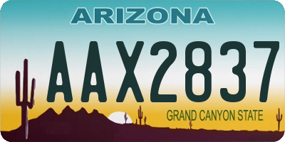 AZ license plate AAX2837