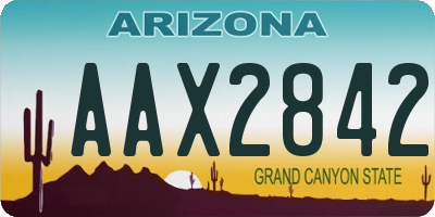 AZ license plate AAX2842
