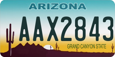 AZ license plate AAX2843