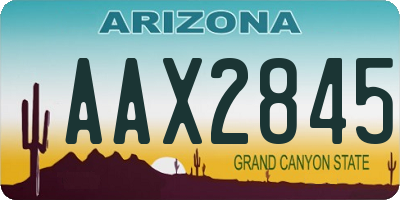 AZ license plate AAX2845