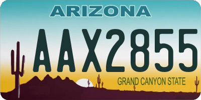 AZ license plate AAX2855