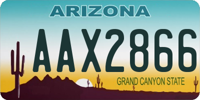 AZ license plate AAX2866