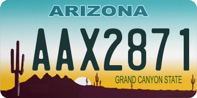 AZ license plate AAX2871