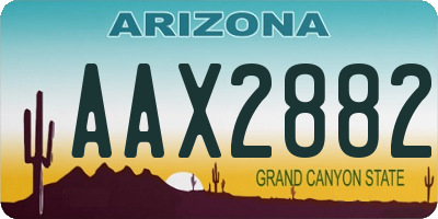 AZ license plate AAX2882