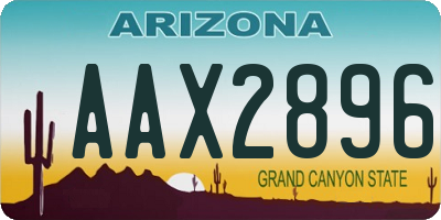 AZ license plate AAX2896