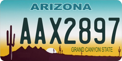 AZ license plate AAX2897
