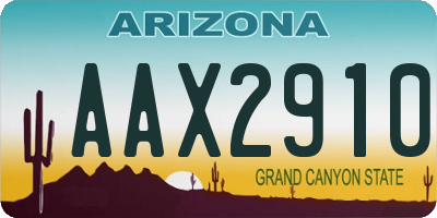 AZ license plate AAX2910