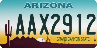 AZ license plate AAX2912