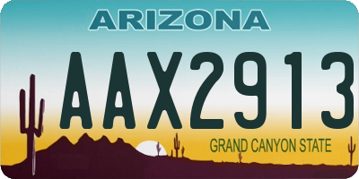 AZ license plate AAX2913
