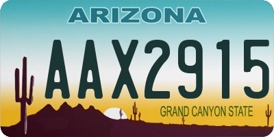 AZ license plate AAX2915