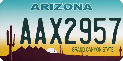 AZ license plate AAX2957