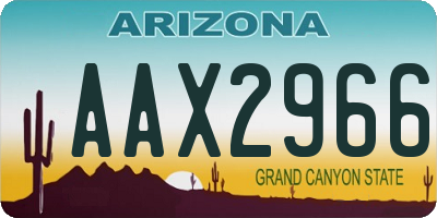 AZ license plate AAX2966