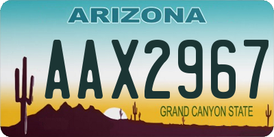 AZ license plate AAX2967