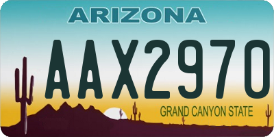 AZ license plate AAX2970
