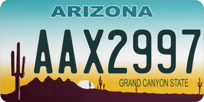 AZ license plate AAX2997