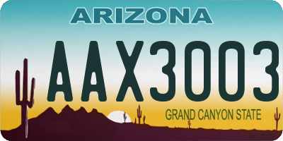 AZ license plate AAX3003