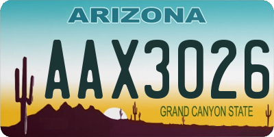 AZ license plate AAX3026