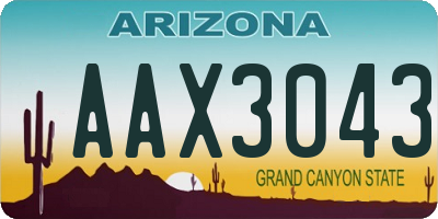 AZ license plate AAX3043