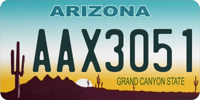 AZ license plate AAX3051