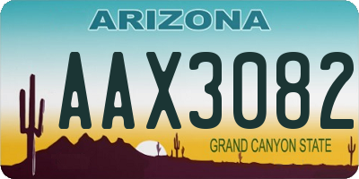 AZ license plate AAX3082