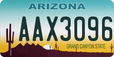 AZ license plate AAX3096