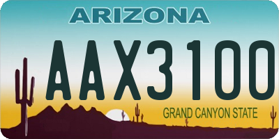 AZ license plate AAX3100