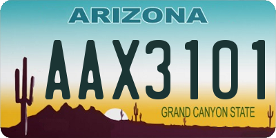 AZ license plate AAX3101