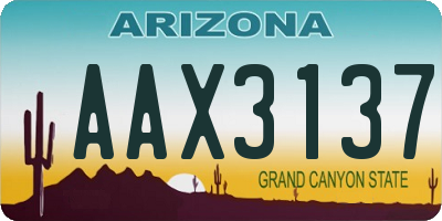 AZ license plate AAX3137