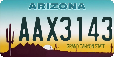 AZ license plate AAX3143
