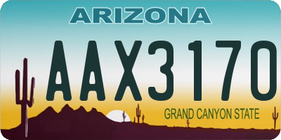 AZ license plate AAX3170
