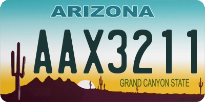 AZ license plate AAX3211