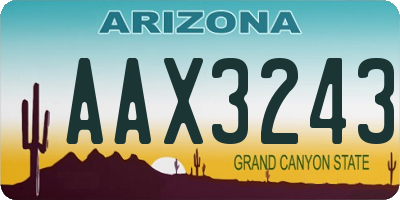 AZ license plate AAX3243