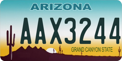 AZ license plate AAX3244