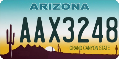 AZ license plate AAX3248