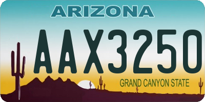 AZ license plate AAX3250