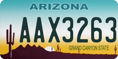 AZ license plate AAX3263