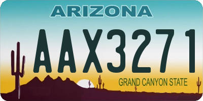 AZ license plate AAX3271
